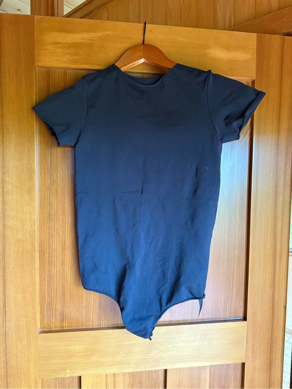 Skims brand Black Short Sleeve Bodysuit